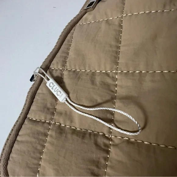 Tan Quilted Pickleball Puffer Sling Bag One Strap Shoulder Backpack - Picture 4 of 10